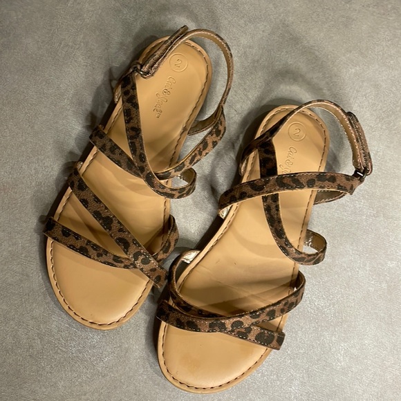 Cat & Jack leopard print kids sandals - Picture 1 of 4